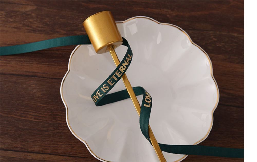 SB-Ribbon,Fresh Flower Packaging Ribbon,Floral Art Foil-Stamped Twill Ribbon,Love Is Eternal Letter Floral Bouquet Ribbon