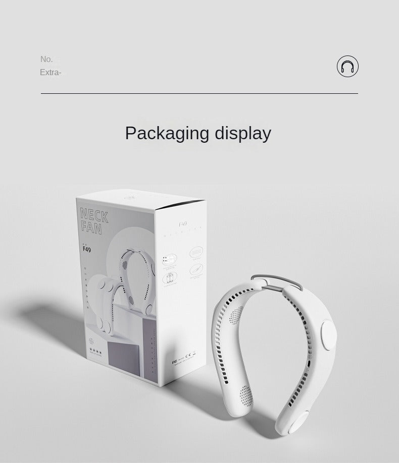 Four Fan Blades Hanging Neck Fan Large Airflow Long Life Portable Handheld Fan