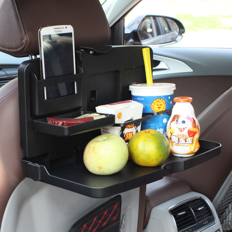 Car dinner plate, chairback storage table, car seatback beverage holder