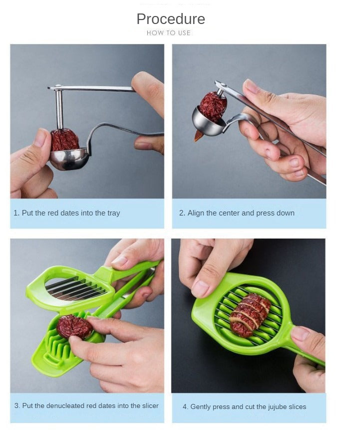 Date Pit Remover,Cherry Seed Remover Pitting Tool,Pitter for Cherry, Hawthorn, Red Date, Jujube