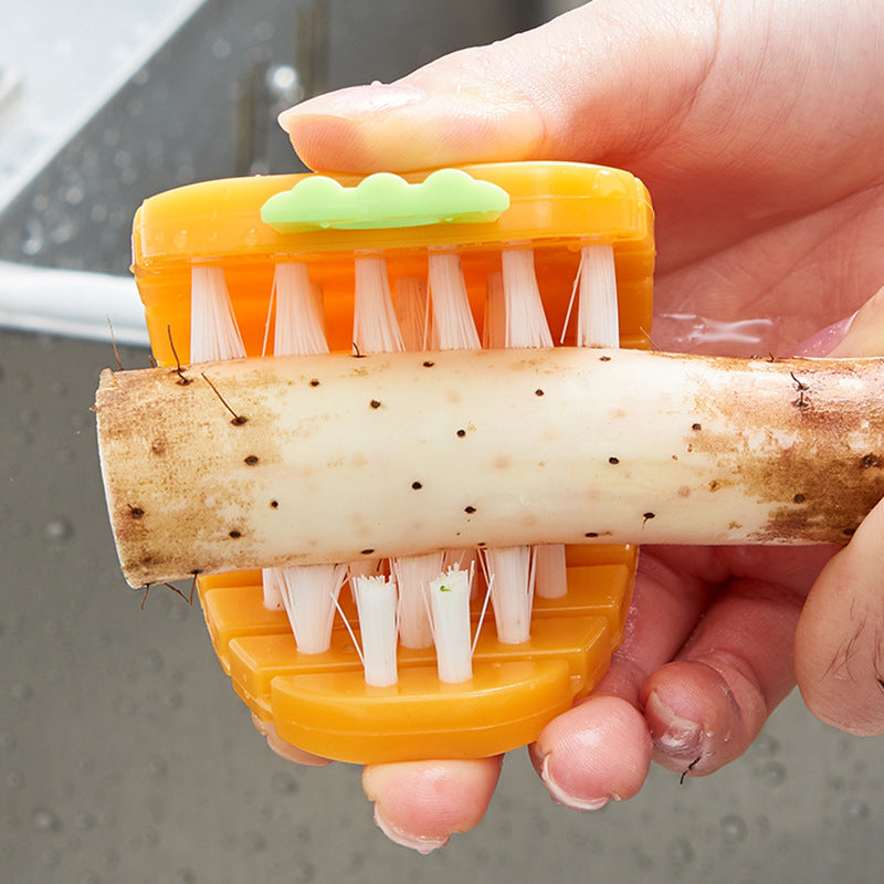 1pc, Multi-Functional Vegetable and Fruit Cleaning Brush - Reusable Plastic Potato and Carrot Washing Brush for Kitchen Supplies