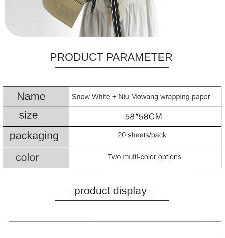 AS-Elegant Paper,Fresh Flower Bouquet Wrapping Paper,Double-Sided Floral Paper