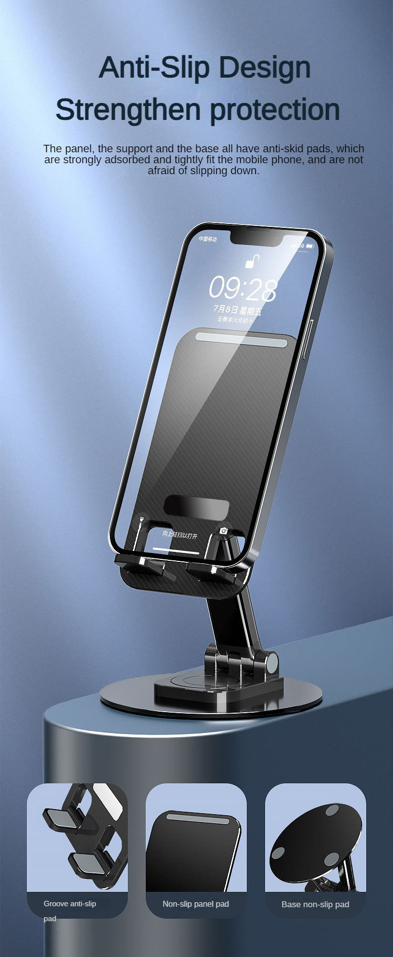 Desktop Cell Phone Holder Folding and Retractable Portable Cell Phone Holder