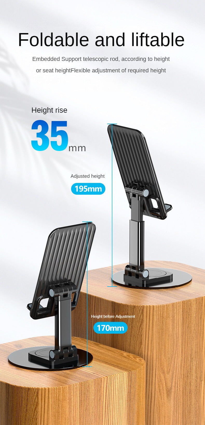 Desktop Cell Phone Holder Folding and Retractable Portable Cell Phone Holder