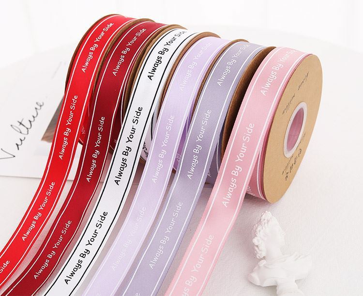 SG-Alphabet Letter Ribbon,Fresh Flower Packaging Satin Ribbon,Bouquet Gift Packaging Bow Ribbon,Cake Weave Ribbon,