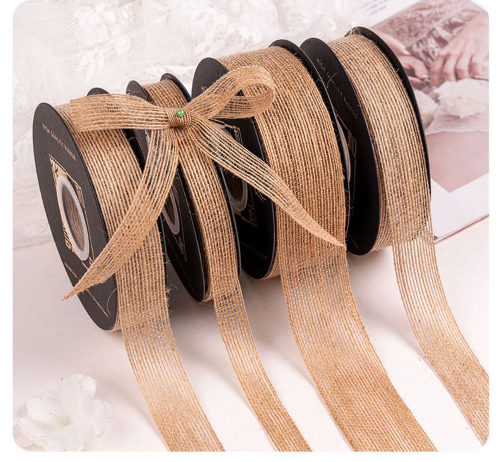 SF-Jute Twine,Vintage Burlap Ribbon,Baking Flower Packaging SuppliesBouquet Floral Ribbon,Flower Shop Floral DIY Materials