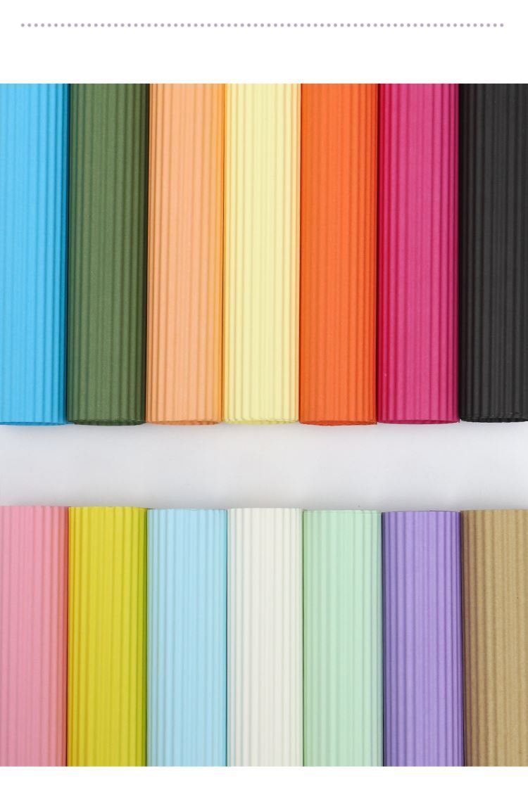 AD-Solid Color Corrugated Paper,Crepe Paper,Fresh Flower Wrapping Paper,Handcrafted Wavy Pattern,Bouquet Wrapping Floral Paper,Flower Shop Floral Craft Materials