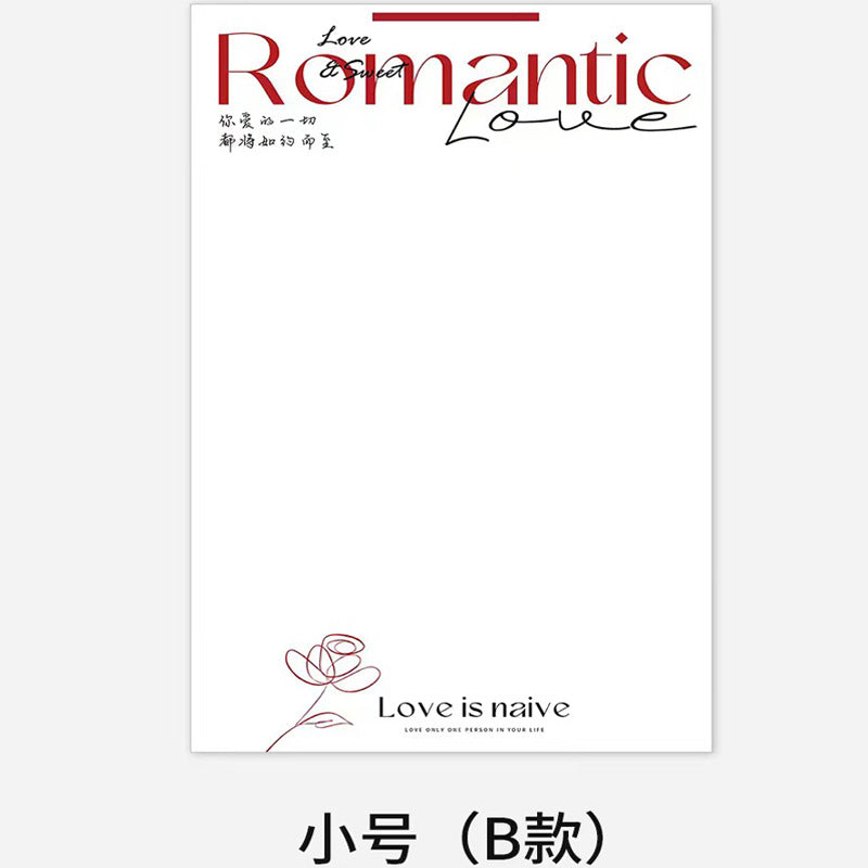 AL-Valentine's Day Confession Letter,Minimalist Trendy Paper,Floral Arrangement Bouquet Wrapping Paper,Fresh Flower DIY Packaging Materials