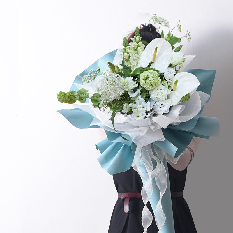 CC- pure color mocha paper flower wrapping paper floral packaging waterproof thickened kraft paper bouquet flower shop rose wrapping paper