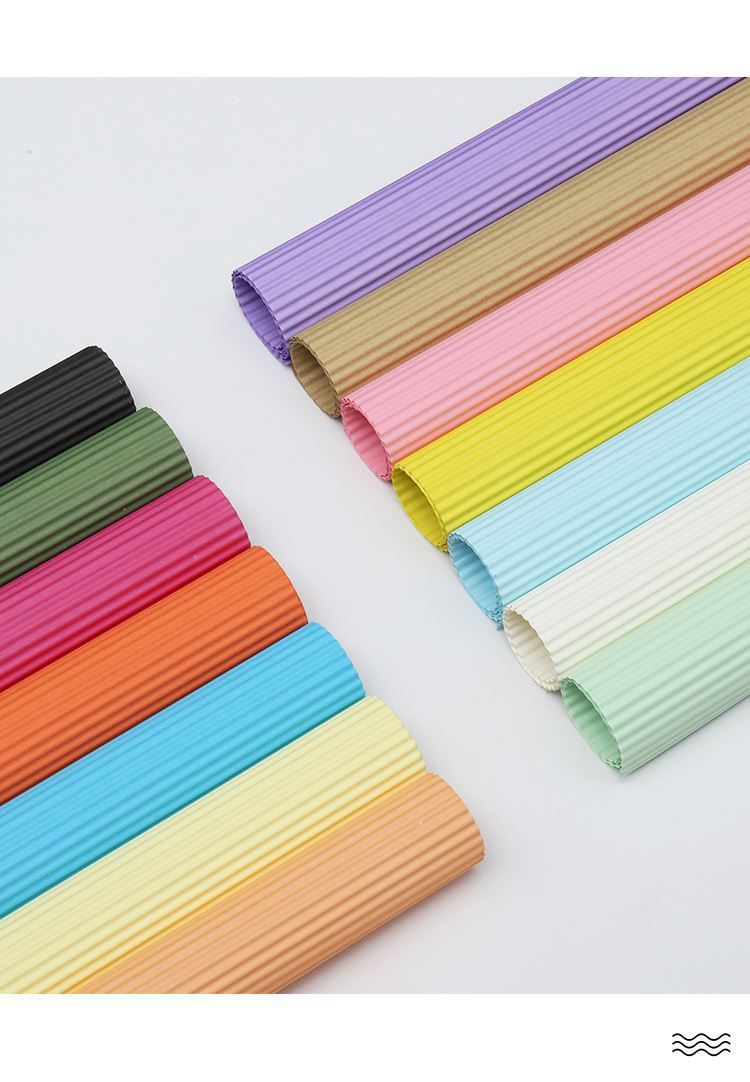 AD-Solid Color Corrugated Paper,Crepe Paper,Fresh Flower Wrapping Paper,Handcrafted Wavy Pattern,Bouquet Wrapping Floral Paper,Flower Shop Floral Craft Materials