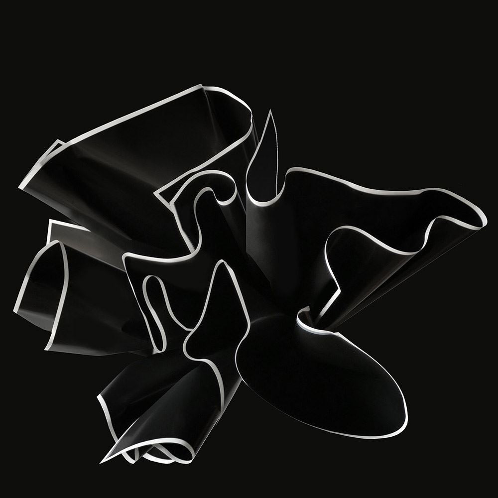 AR-Black and White Floral Wrapping Paper,Matte Film Waterproof Frosted Paper,Thickened Bouquet Wrapping Paper