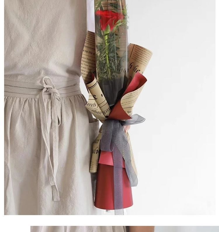 AS-Elegant Paper,Fresh Flower Bouquet Wrapping Paper,Double-Sided Floral Paper