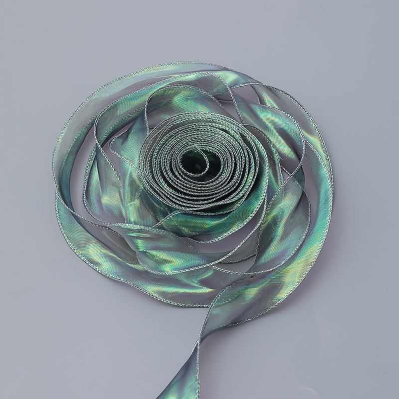 SJ-Gold Edging,Fish Tail Organza Ribbon,Polyester Organza Floral Ribbon,Cake Box Gift Box Bow,Packaging Woven Ribbon,Ribbon