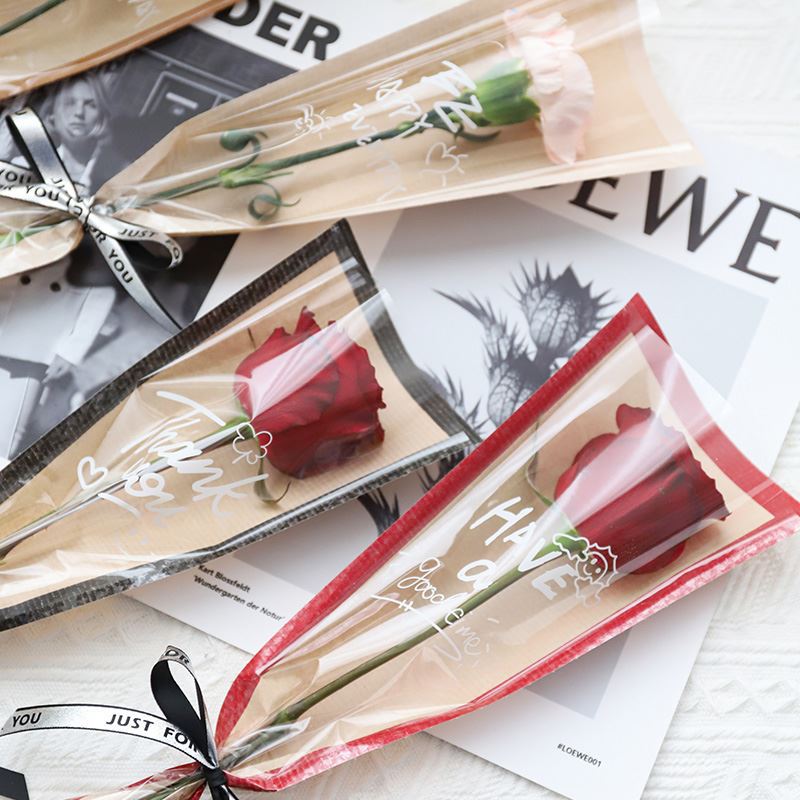 Rose Single Stem Packaging Bag