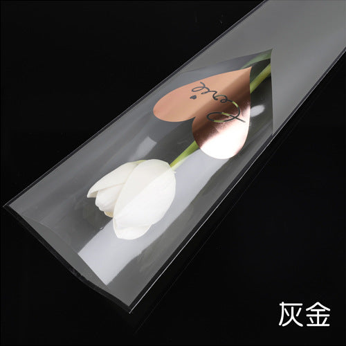 DC-hot-stamped triangular bag,single-stem bouquet rose packaging bag,floral art fresh flower packaging bag