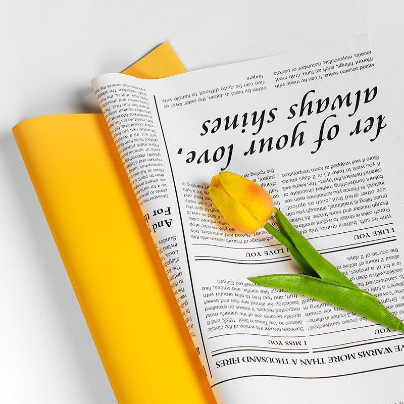 AS-Elegant Paper,Fresh Flower Bouquet Wrapping Paper,Double-Sided Floral Paper