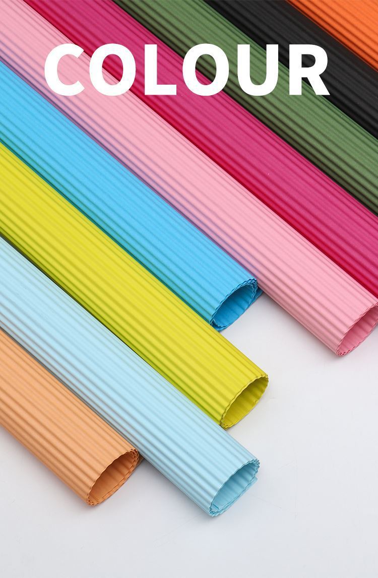 AD-Solid Color Corrugated Paper,Crepe Paper,Fresh Flower Wrapping Paper,Handcrafted Wavy Pattern,Bouquet Wrapping Floral Paper,Flower Shop Floral Craft Materials