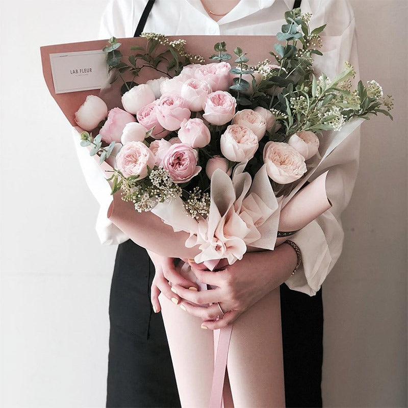 CC- pure color mocha paper flower wrapping paper floral packaging waterproof thickened kraft paper bouquet flower shop rose wrapping paper