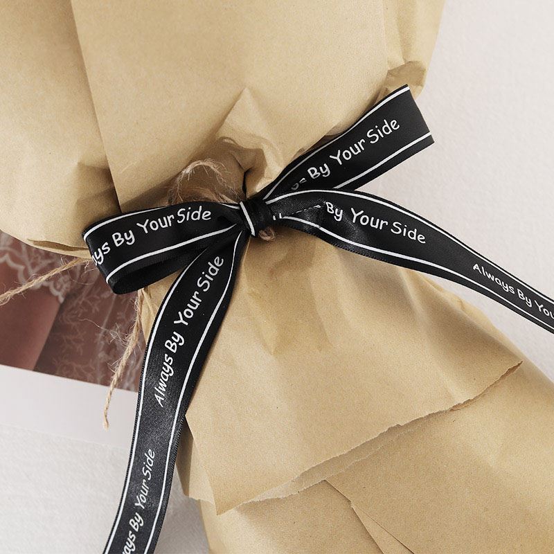 SG-Alphabet Letter Ribbon,Fresh Flower Packaging Satin Ribbon,Bouquet Gift Packaging Bow Ribbon,Cake Weave Ribbon,