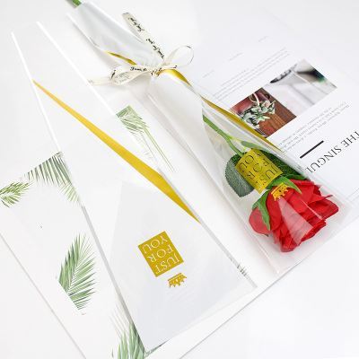 Transparent Waterproof Gold-Edged Simple Frame Flower Packaging Bag