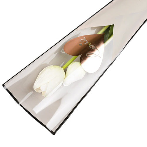 DC-hot-stamped triangular bag,single-stem bouquet rose packaging bag,floral art fresh flower packaging bag