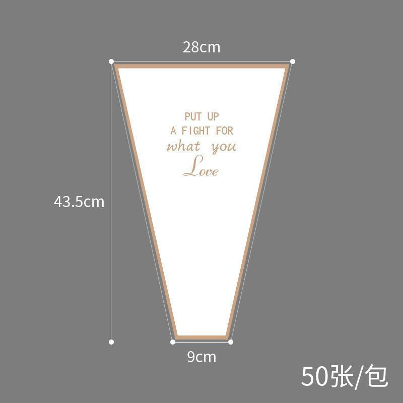 Transparent Waterproof Gold-Edged Flower Packaging Bag,Bouquet Handmade DIY Packaging Materials