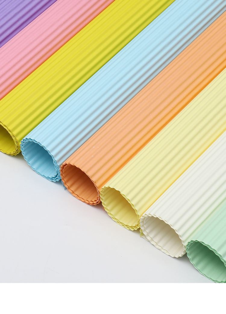 AD-Solid Color Corrugated Paper,Crepe Paper,Fresh Flower Wrapping Paper,Handcrafted Wavy Pattern,Bouquet Wrapping Floral Paper,Flower Shop Floral Craft Materials