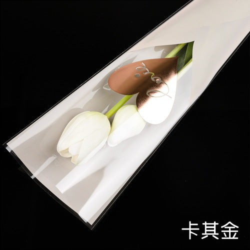 DC-hot-stamped triangular bag,single-stem bouquet rose packaging bag,floral art fresh flower packaging bag