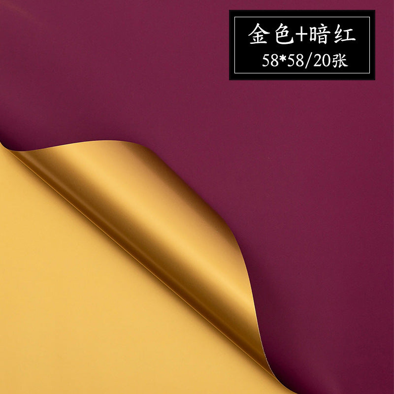 AE-Dual-Tone Floral Wrapping Paper,Bouquet Packaging Material,Gold Waterproof Elegance Paper,Thickened Hanfei Paper,Gilded Color Paper