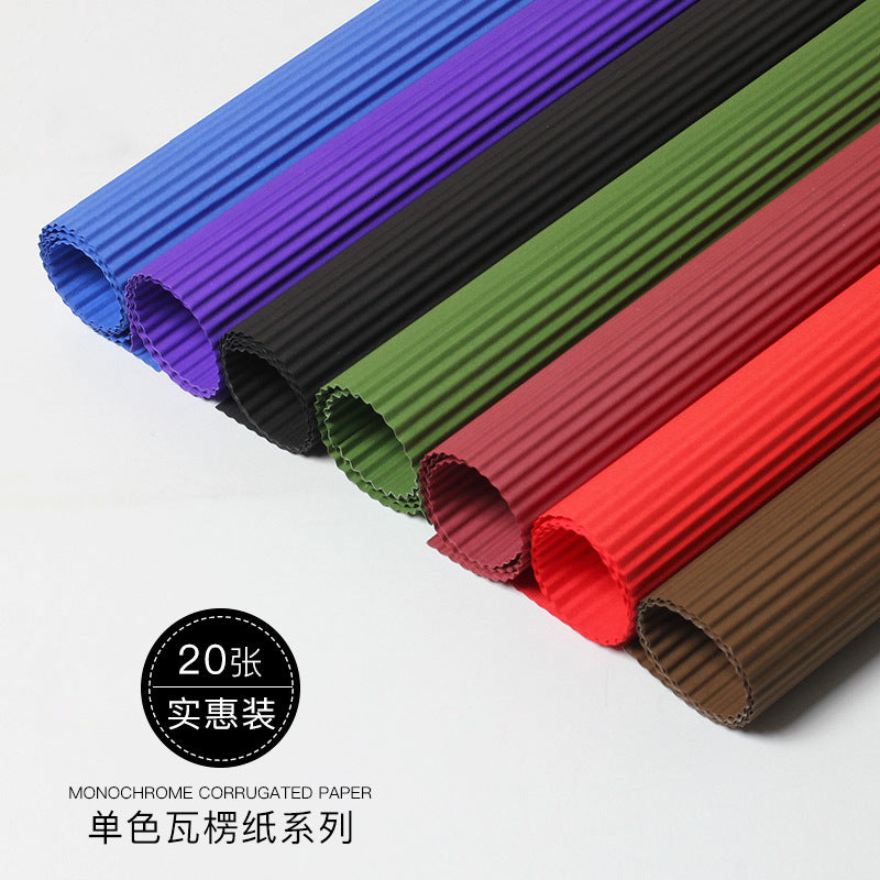 AD-Solid Color Corrugated Paper,Crepe Paper,Fresh Flower Wrapping Paper,Handcrafted Wavy Pattern,Bouquet Wrapping Floral Paper,Flower Shop Floral Craft Materials