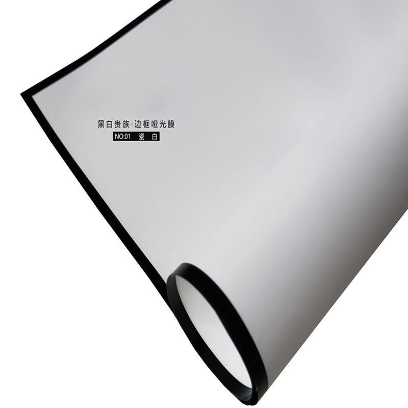 AR-Black and White Floral Wrapping Paper,Matte Film Waterproof Frosted Paper,Thickened Bouquet Wrapping Paper