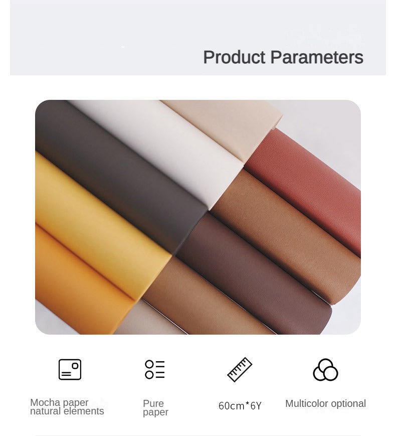 CC- pure color mocha paper flower wrapping paper floral packaging waterproof thickened kraft paper bouquet flower shop rose wrapping paper