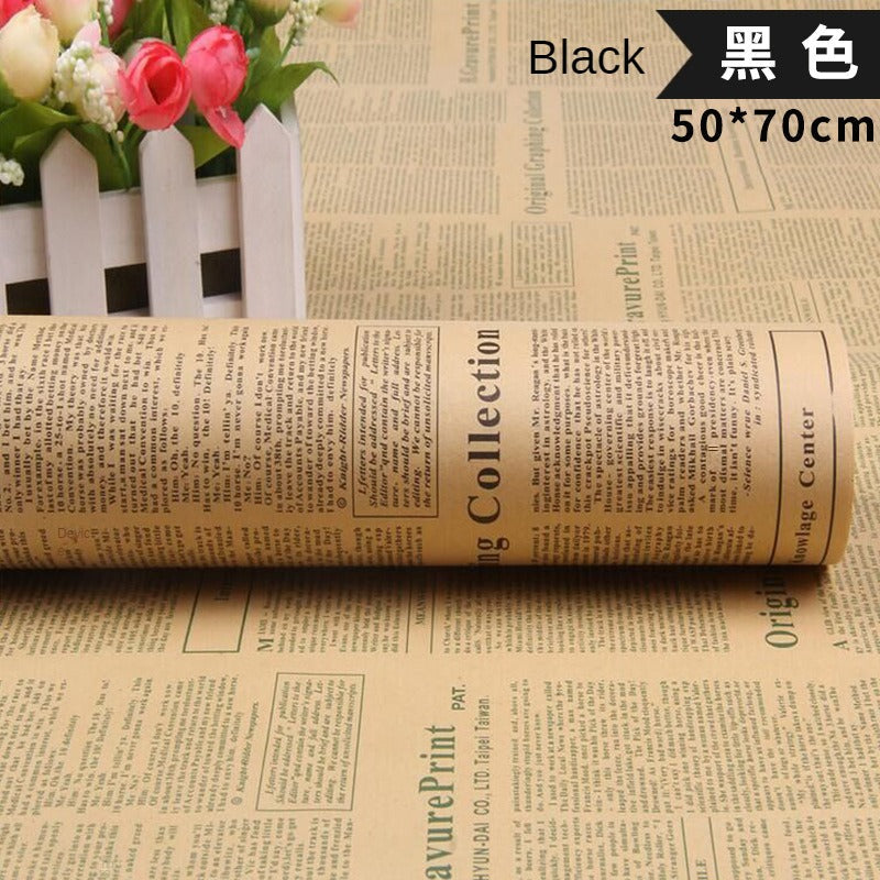 Vintage English Newspaper Kraft Paper,Newspaper Bouquet Gift Wrapping Material,Fresh Flower Wrapping Paper,Floral Wrapping Paper
