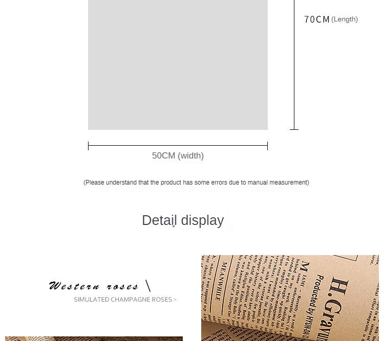 Vintage English Newspaper Kraft Paper,Newspaper Bouquet Gift Wrapping Material,Fresh Flower Wrapping Paper,Floral Wrapping Paper