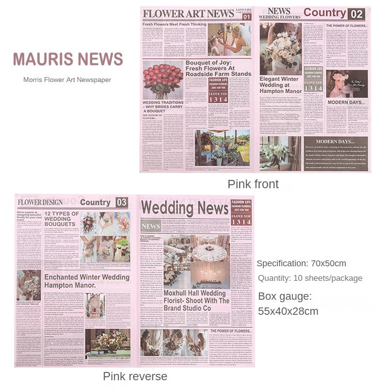 Vintage English Newspaper Kraft Paper,Newspaper Bouquet Gift Wrapping Material,Fresh Flower Wrapping Paper,Floral Wrapping Paper