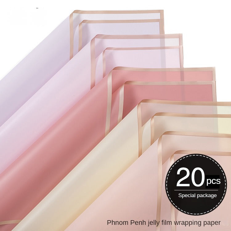 AC-Phnom Penh jelly film wholesale Qixi new waterproof flower wrapping paper flower shop supplies floral arrangement bouquet wrapping paper
