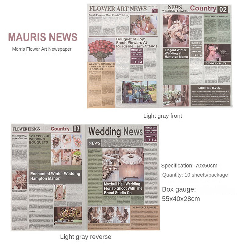 Vintage English Newspaper Kraft Paper,Newspaper Bouquet Gift Wrapping Material,Fresh Flower Wrapping Paper,Floral Wrapping Paper