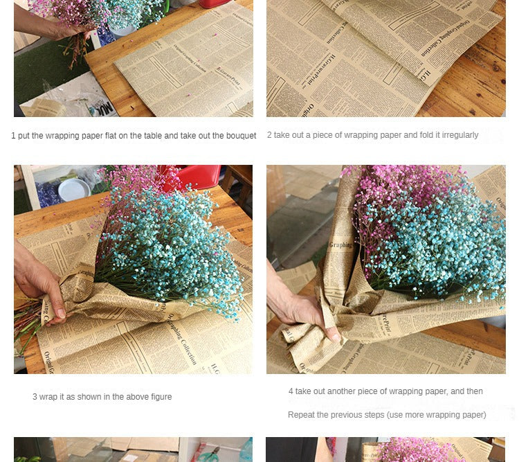 Vintage English Newspaper Kraft Paper,Newspaper Bouquet Gift Wrapping Material,Fresh Flower Wrapping Paper,Floral Wrapping Paper