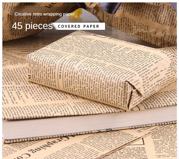 Vintage English Newspaper Kraft Paper,Newspaper Bouquet Gift Wrapping Material,Fresh Flower Wrapping Paper,Floral Wrapping Paper