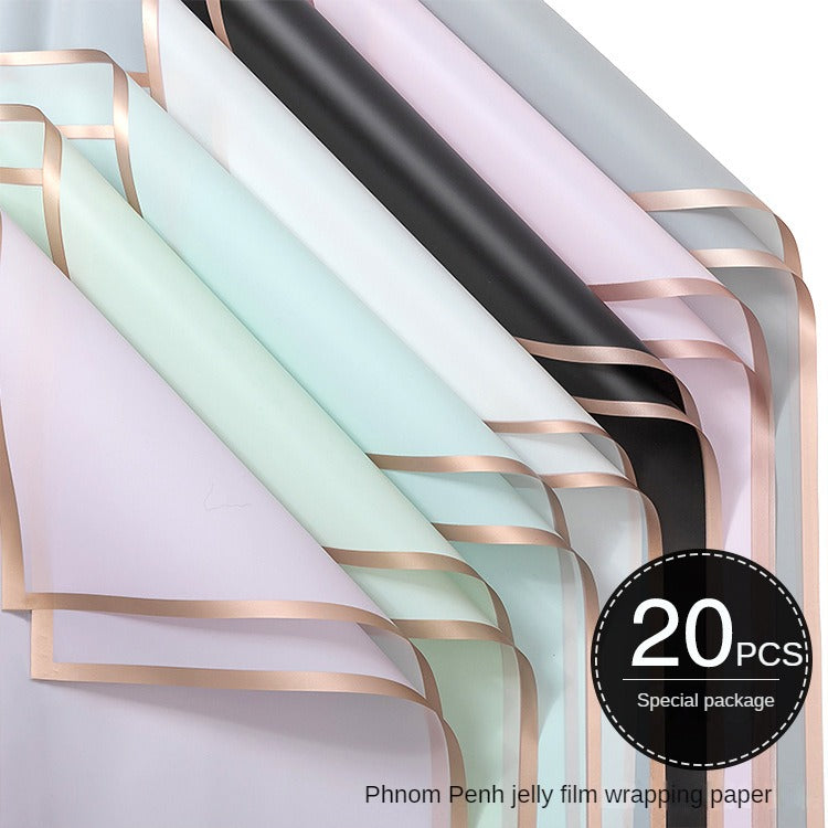 AC-Phnom Penh jelly film wholesale Qixi new waterproof flower wrapping paper flower shop supplies floral arrangement bouquet wrapping paper
