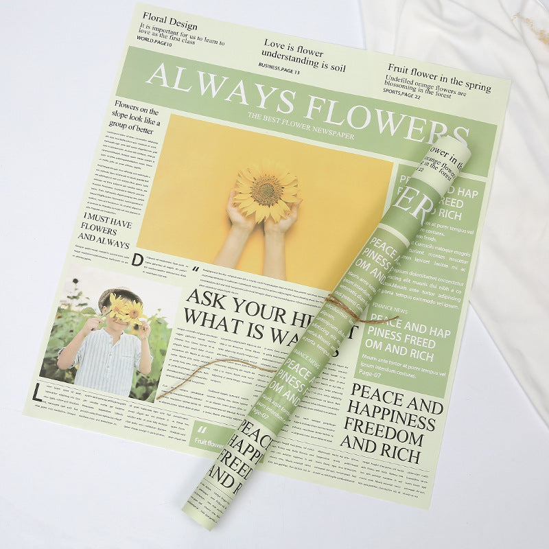 Vintage English Newspaper Kraft Paper,Newspaper Bouquet Gift Wrapping Material,Fresh Flower Wrapping Paper,Floral Wrapping Paper