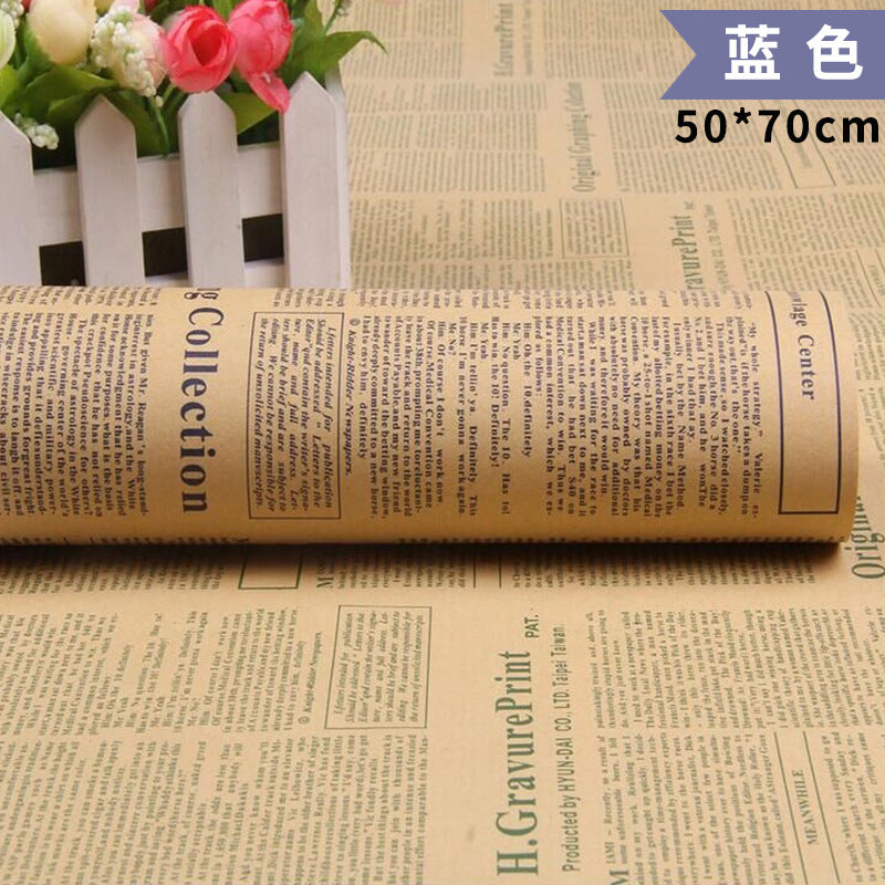 Vintage English Newspaper Kraft Paper,Newspaper Bouquet Gift Wrapping Material,Fresh Flower Wrapping Paper,Floral Wrapping Paper