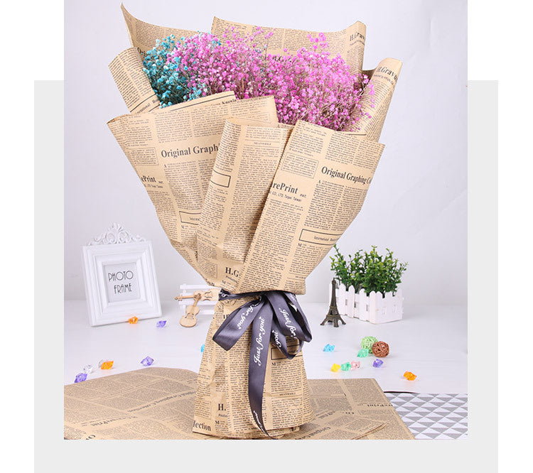 Vintage English Newspaper Kraft Paper,Newspaper Bouquet Gift Wrapping Material,Fresh Flower Wrapping Paper,Floral Wrapping Paper