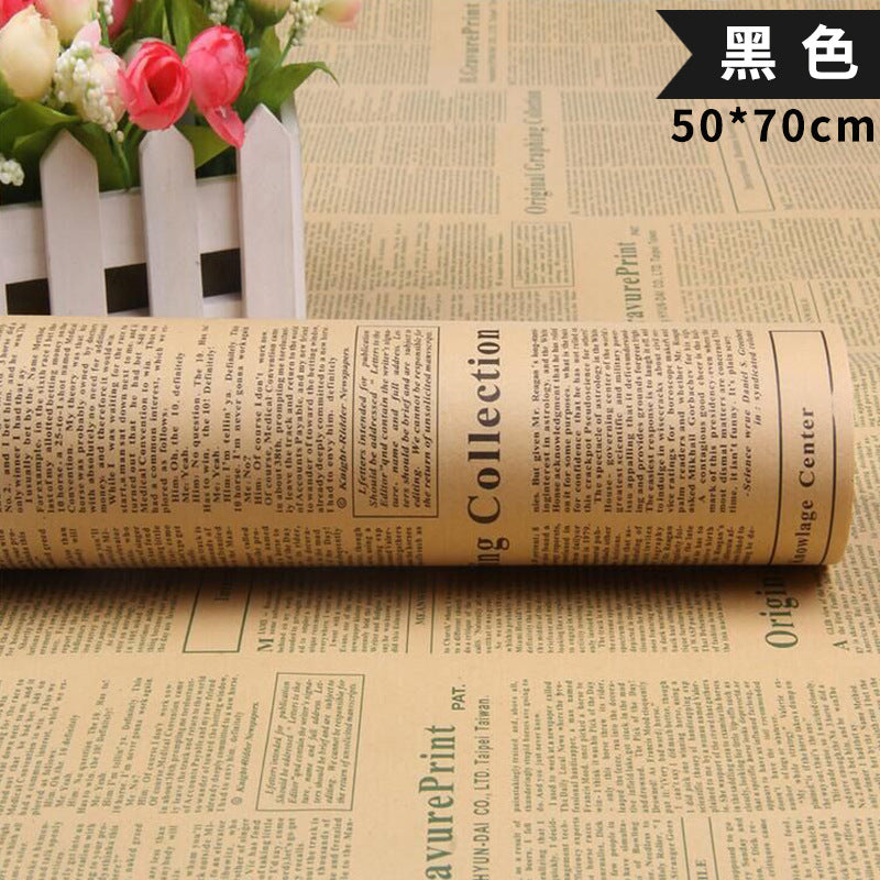 Vintage English Newspaper Kraft Paper,Newspaper Bouquet Gift Wrapping Material,Fresh Flower Wrapping Paper,Floral Wrapping Paper