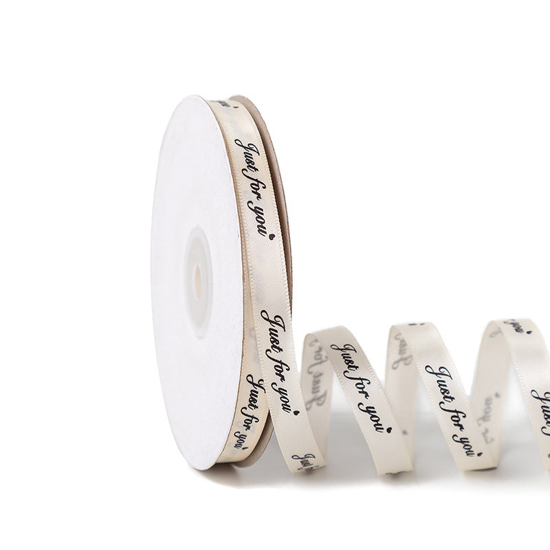 SA-2.5cm gift flowers packaging bag flower cake ribbon ribbon printing English letter ribbon bouquet ribbon wholesale
