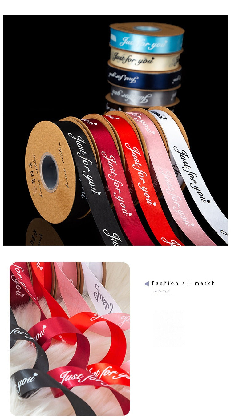 SA-2.5cm gift flowers packaging bag flower cake ribbon ribbon printing English letter ribbon bouquet ribbon wholesale