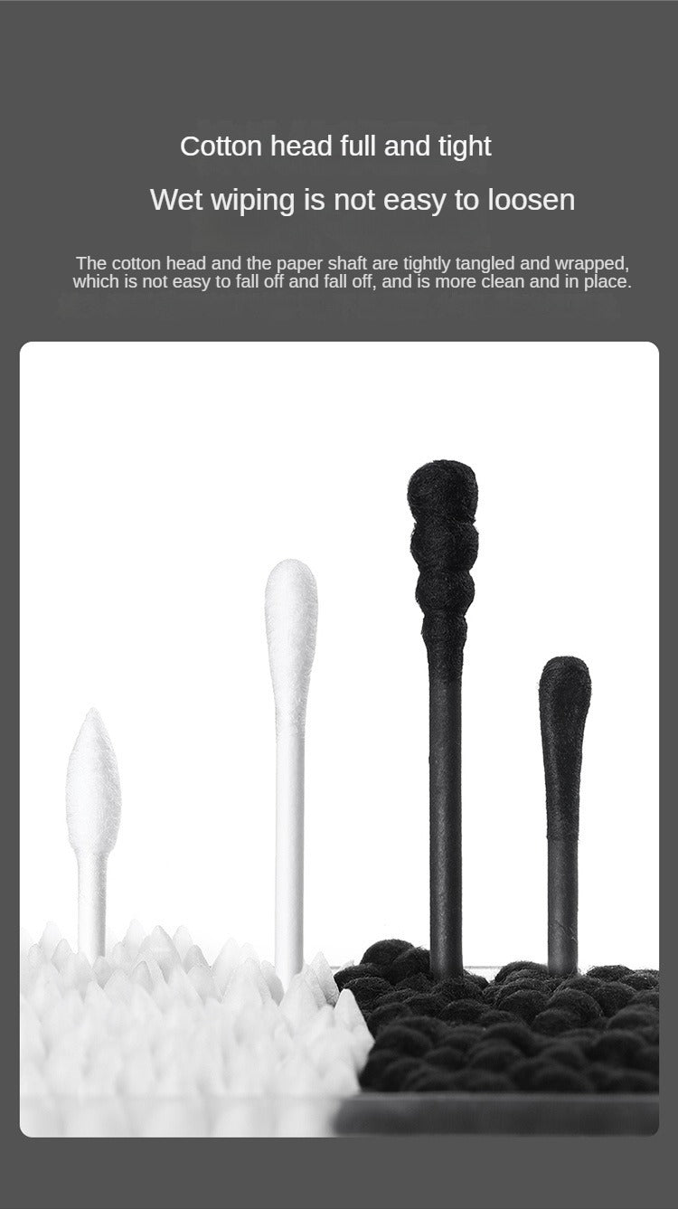300pcs Natural Cotton Swabs With Storage Box - Perfect for Makeup & Ear Care!