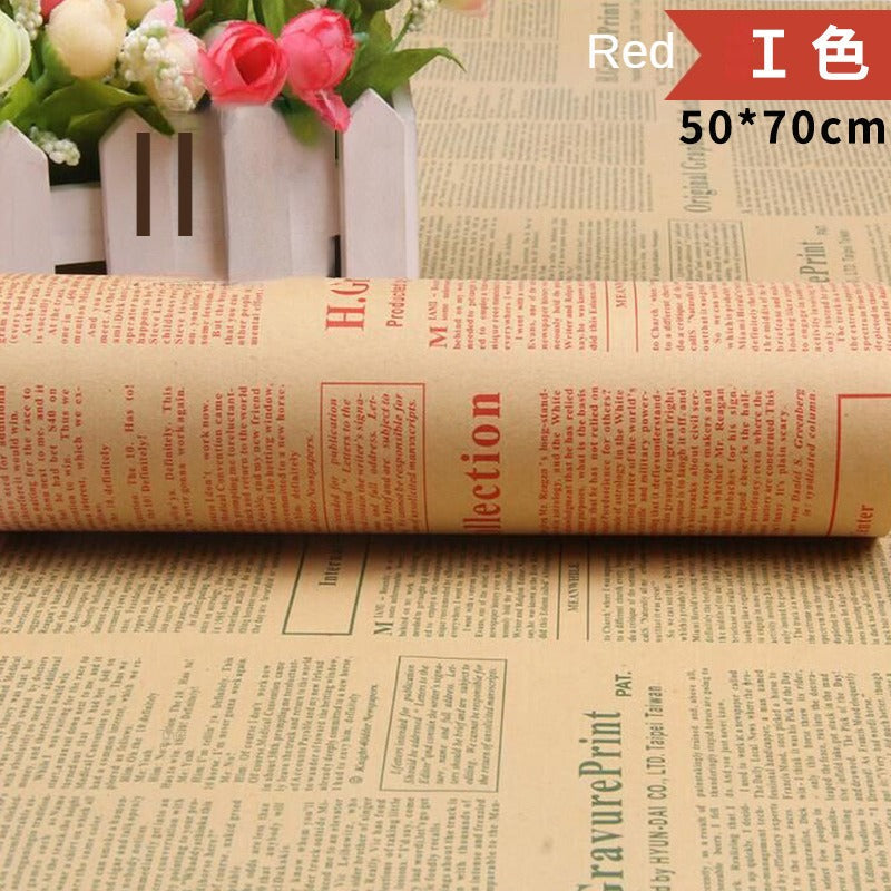 Vintage English Newspaper Kraft Paper,Newspaper Bouquet Gift Wrapping Material,Fresh Flower Wrapping Paper,Floral Wrapping Paper
