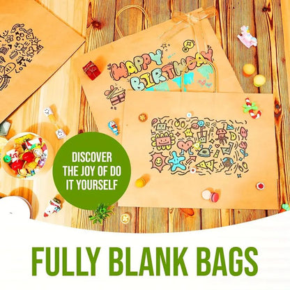 25 Packs, Large Brown Paper Bags With Handles Kraft Gift Bags Bulk, 12.5 * 4.3 * 9.8 Inch For Birthday Party Grocery Retail Shopping Business, Cheapest Items Available, Sale, Shopping Bag, Party Bag, Party Gift Bag, Craft Tote Bag