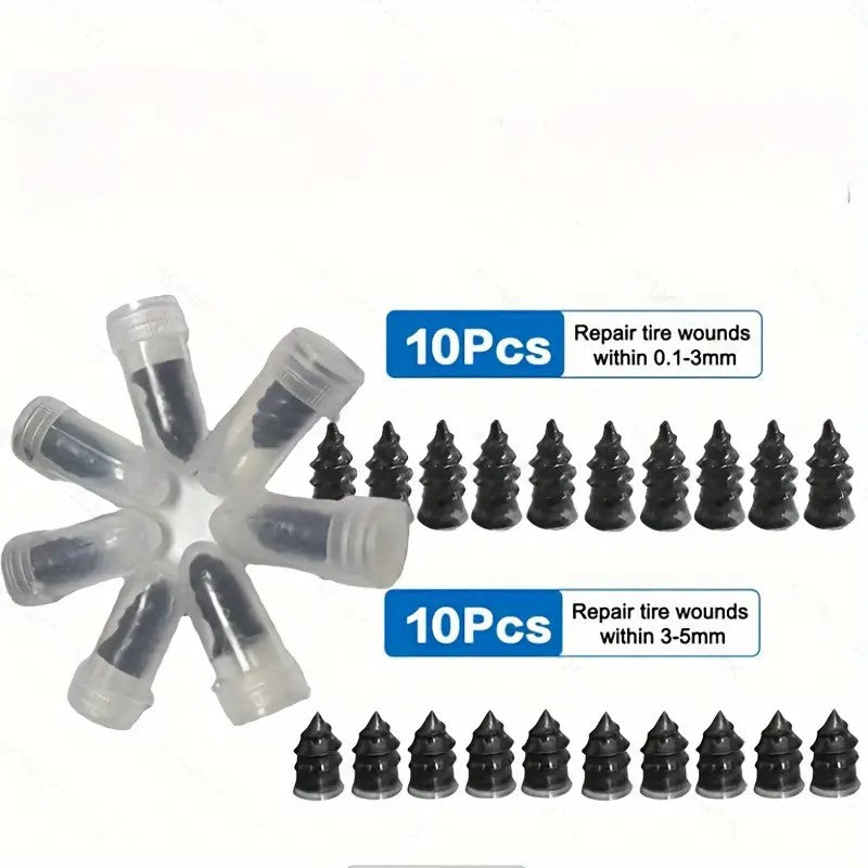 Vacuum Car Tire Repair Rubber Nails Set, Universal Tubeless Tire Screws, Repair Tool Accessories Pack For Motorcycle And Truck